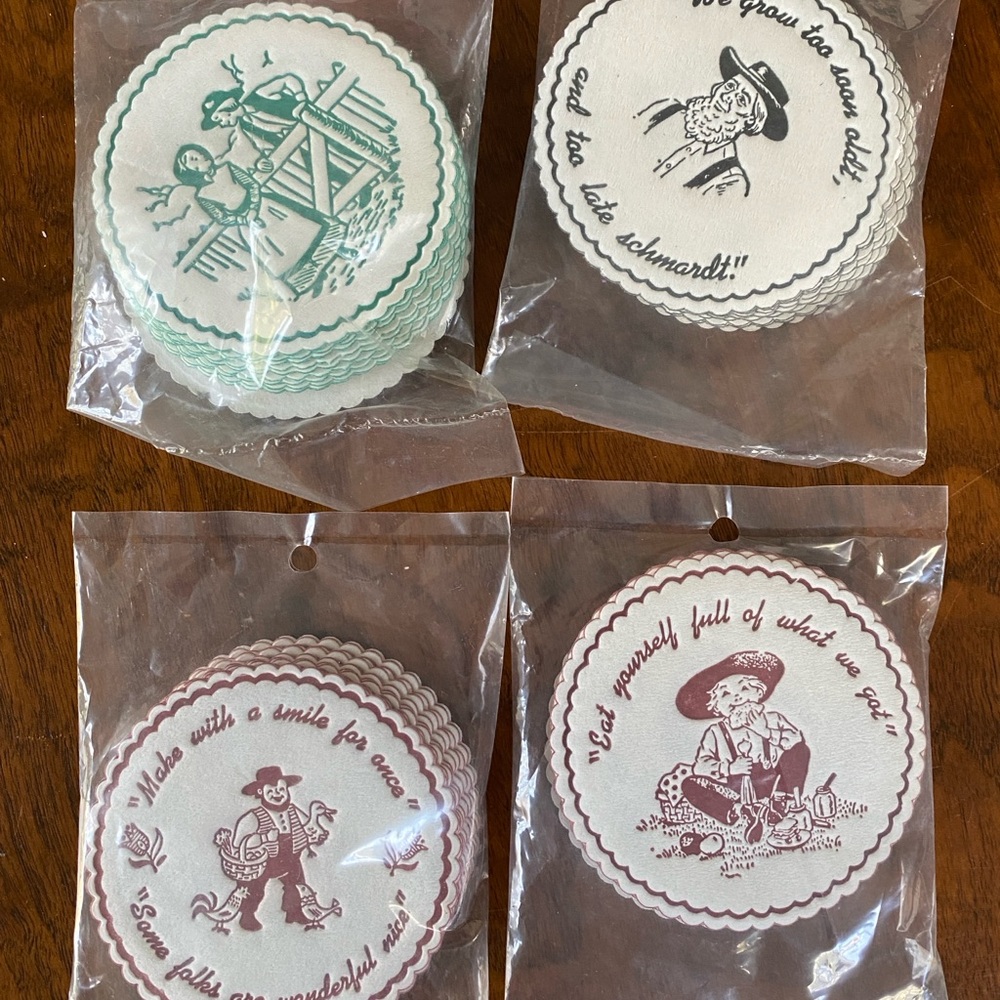 Royal Catch-All Coasters vintage Pennsylvania Dutch Amish paper 4 packs of 10
